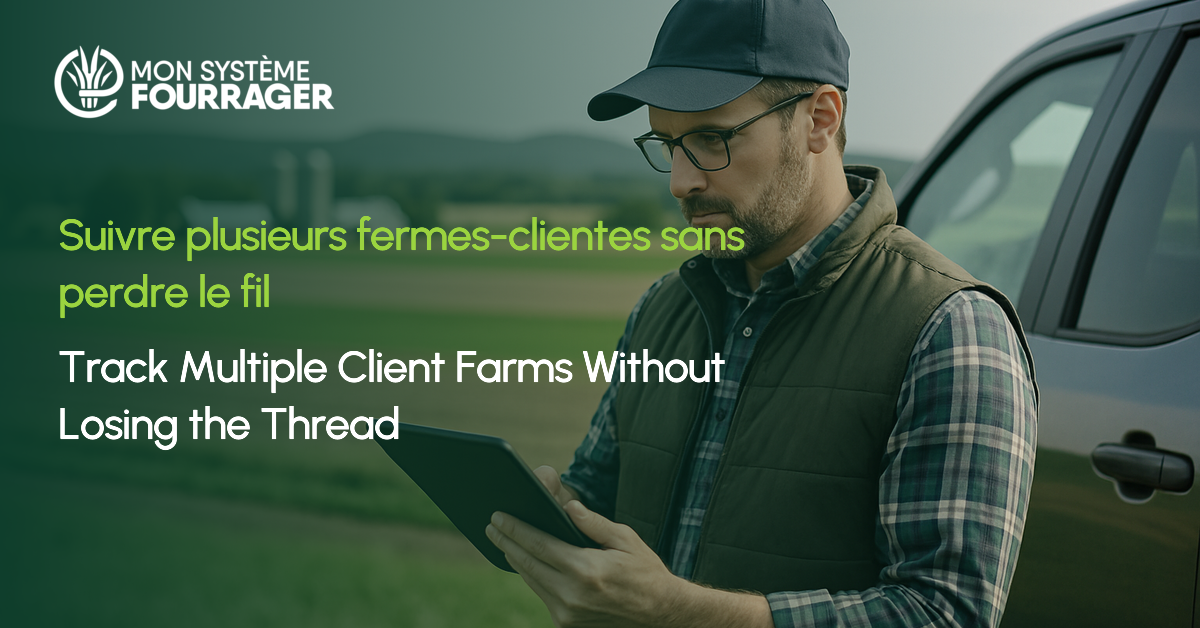Agronome qui suit plusieurs fermes-clientes au Québec